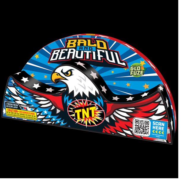 TNT Bald and Beautiful — fan-effect fountain, America 250 themed