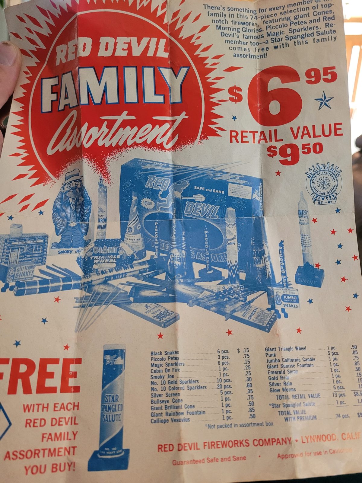 Vintage California Safe and Sane fireworks, July 9, 2021