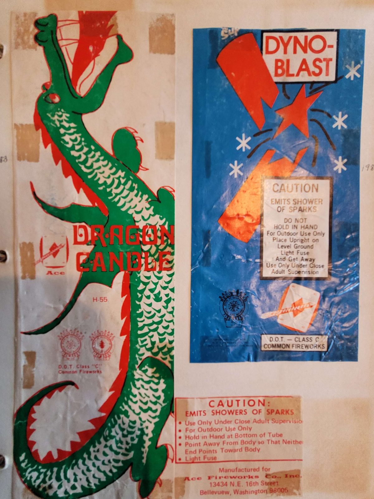 Vintage California Safe and Sane fireworks scrapbook spread, May 30, 2025