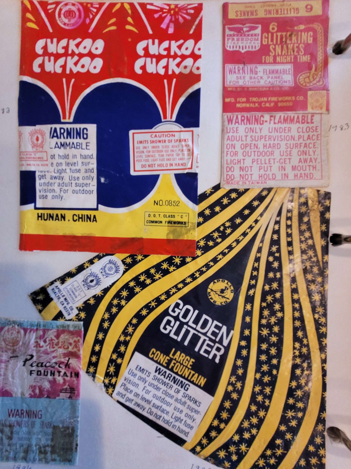 Vintage California Safe and Sane fireworks scrapbook spread, May 30, 2025