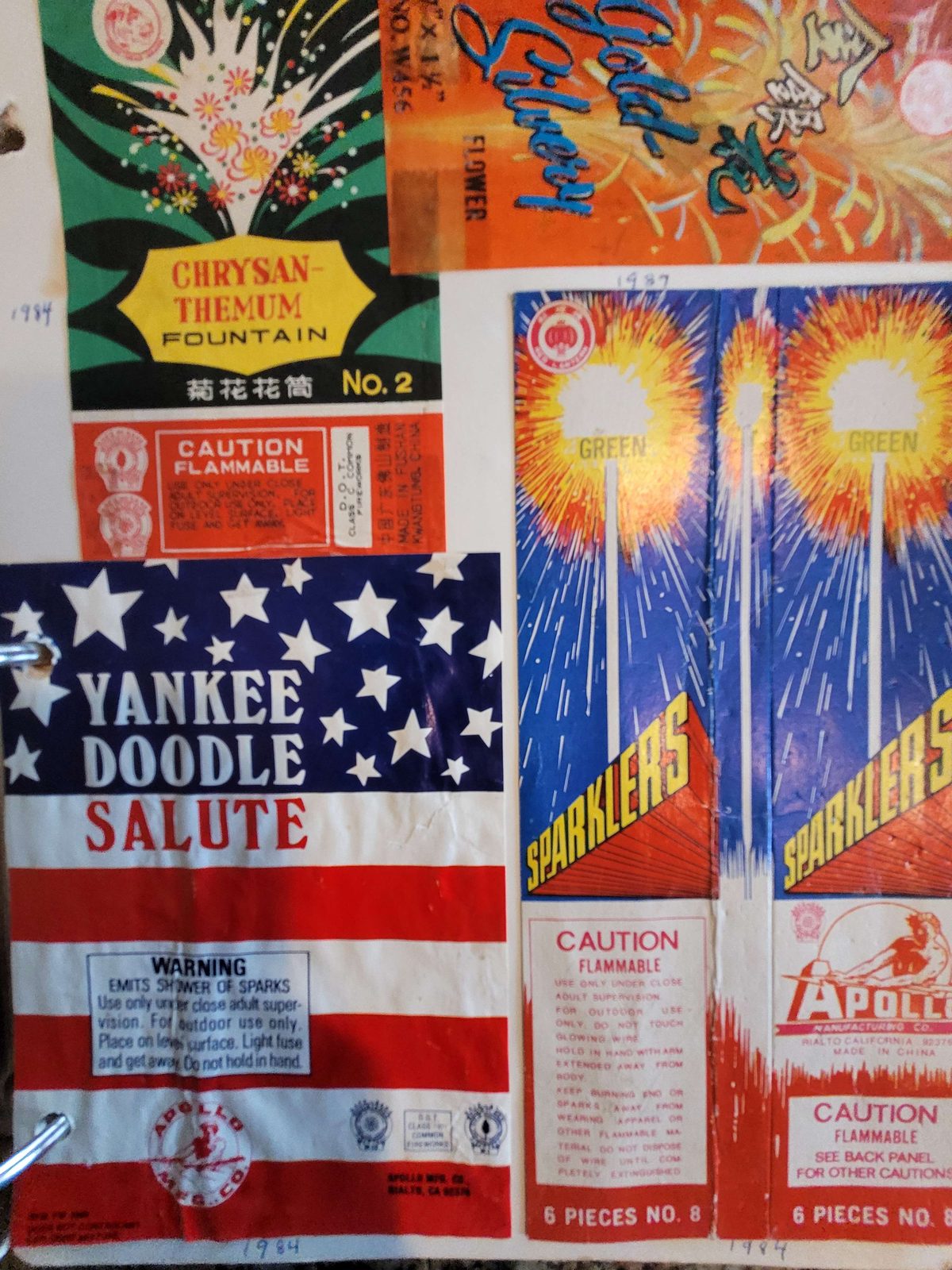 Vintage California Safe and Sane fireworks scrapbook spread, May 30, 2025